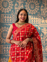 Buy Dola Silk Banarasi Meenakari Lehenga chunni Set Kcpc