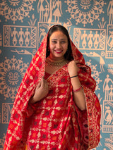 Buy Dola Silk Banarasi Meenakari Lehenga chunni Set Kcpc