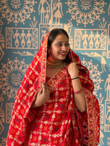 Buy Dola Silk Banarasi Meenakari Lehenga chunni Set Kcpc
