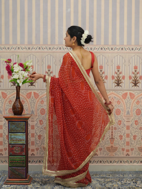 Buy Festive Special Bandhani Style Georgette Saree Kcpc