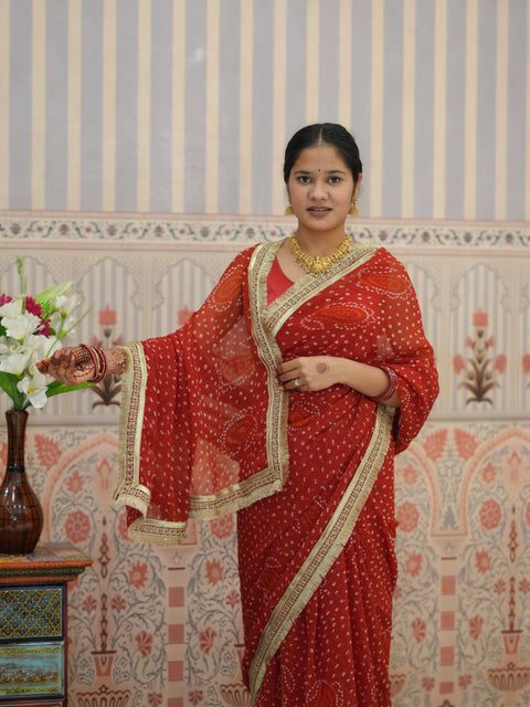 Buy Festive Special Bandhani Style Georgette Saree Kcpc