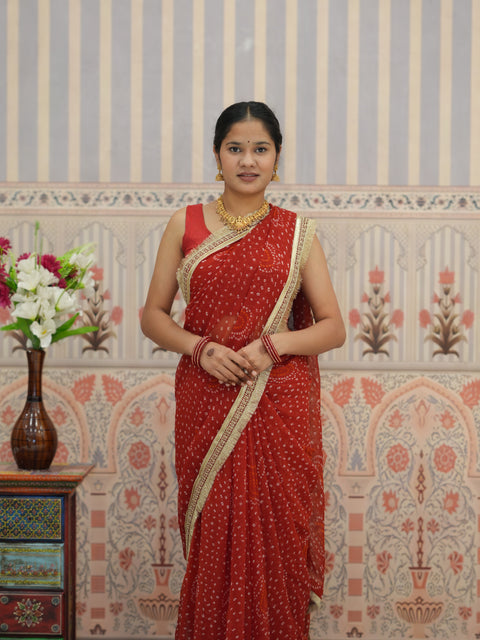 Buy Festive Special Bandhani Style Georgette Saree Kcpc