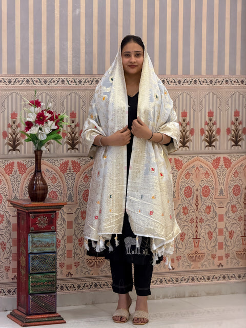 Buy Traditional Banarasi Style Dola Silk Dupatta Kcpc