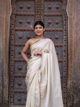 KcPc New Designer Cosmos Tissue Saree with Elegant Gotapatti WorkAMT