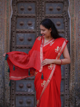 KcPc New Luxury Chinon Designer Saree with Fine Hand EmbroideryRB