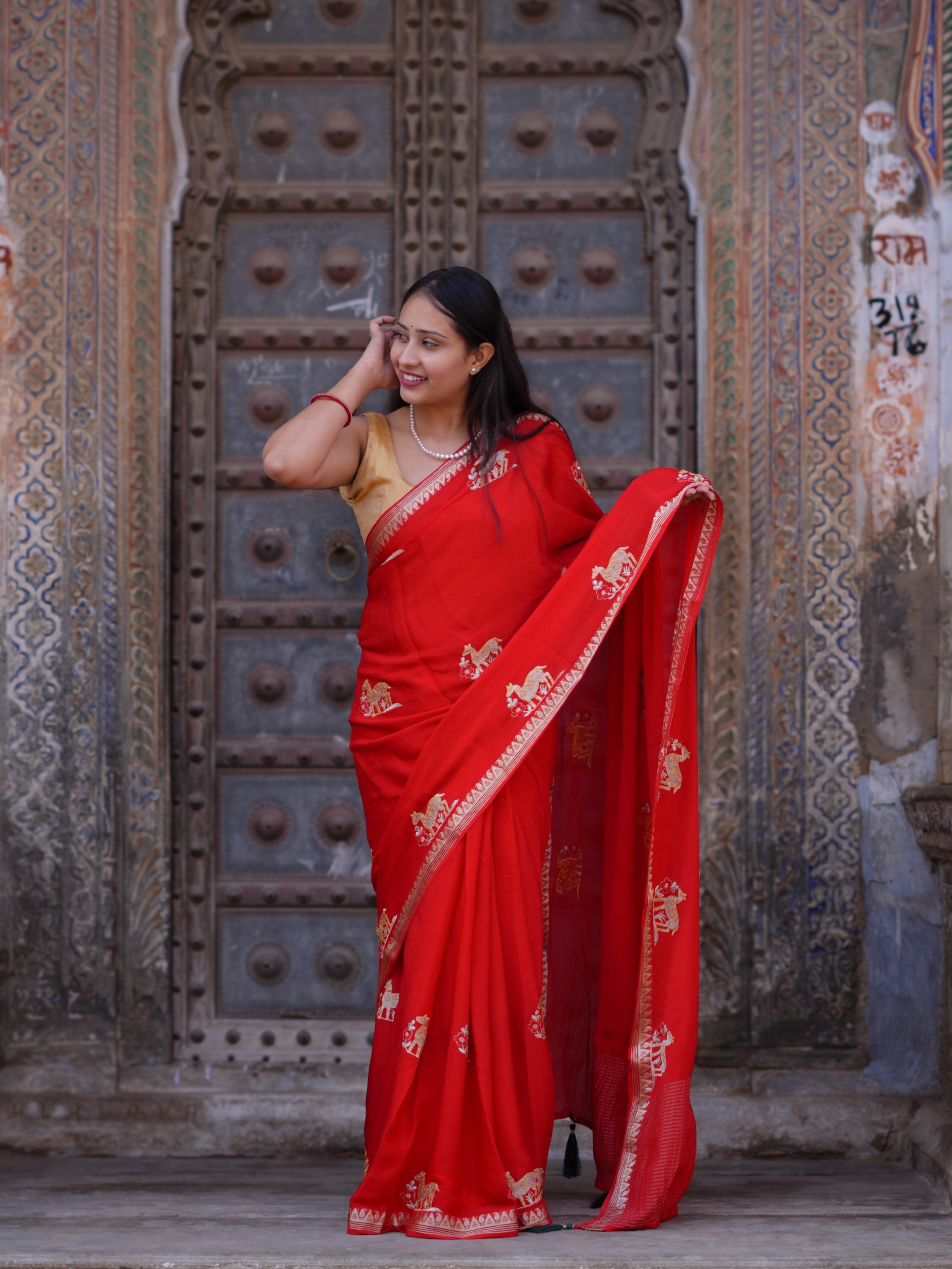 KcPc New Luxury Chinon Designer Saree with Fine Hand EmbroideryRB
