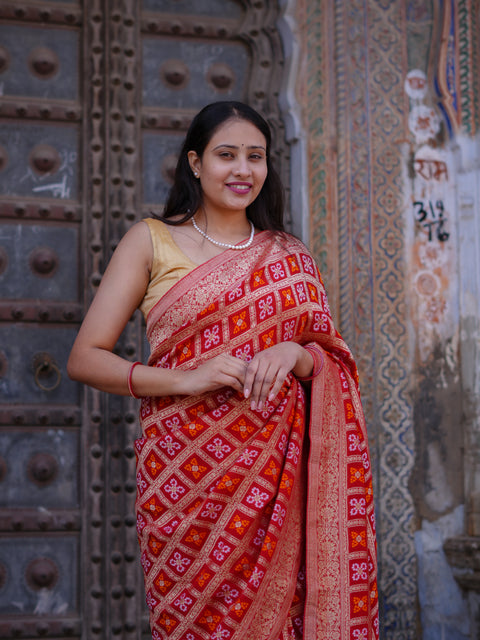 KcPc New Premium Georgette Banarasi Zari Weaving Saree GNES