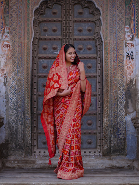 KcPc New Premium Georgette Banarasi Zari Weaving Saree GNES