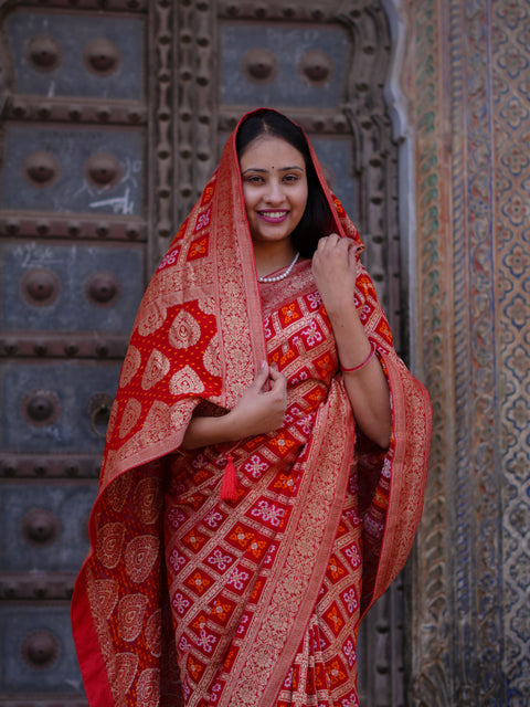 KcPc New Premium Georgette Banarasi Zari Weaving Saree GNES