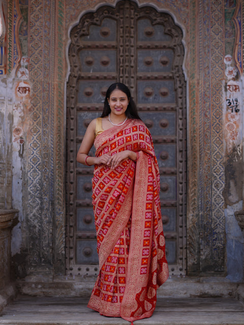 KcPc New Premium Georgette Banarasi Zari Weaving Saree GNES