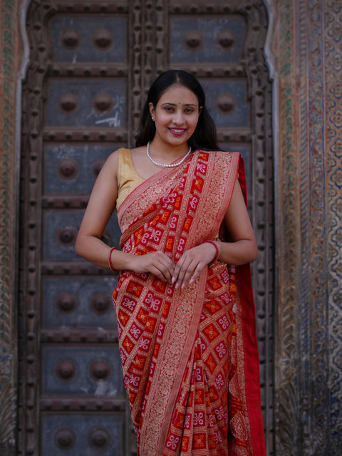 KcPc New Premium Georgette Banarasi Zari Weaving Saree GNES