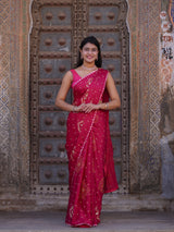 KcPc New Classic Satan Silk Bandhani Saree with Elegant Gotapatti Work GAN