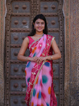 KcPc New Chiffon Traditional Saree with Beautiful Gotapatti Work MHS