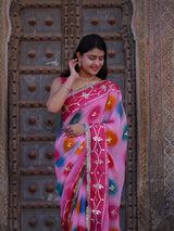 KcPc New Chiffon Traditional Saree with Beautiful Gotapatti Work MHS