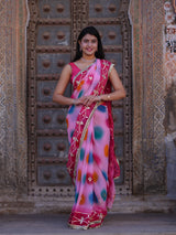 KcPc New Chiffon Traditional Saree with Beautiful Gotapatti Work MHS