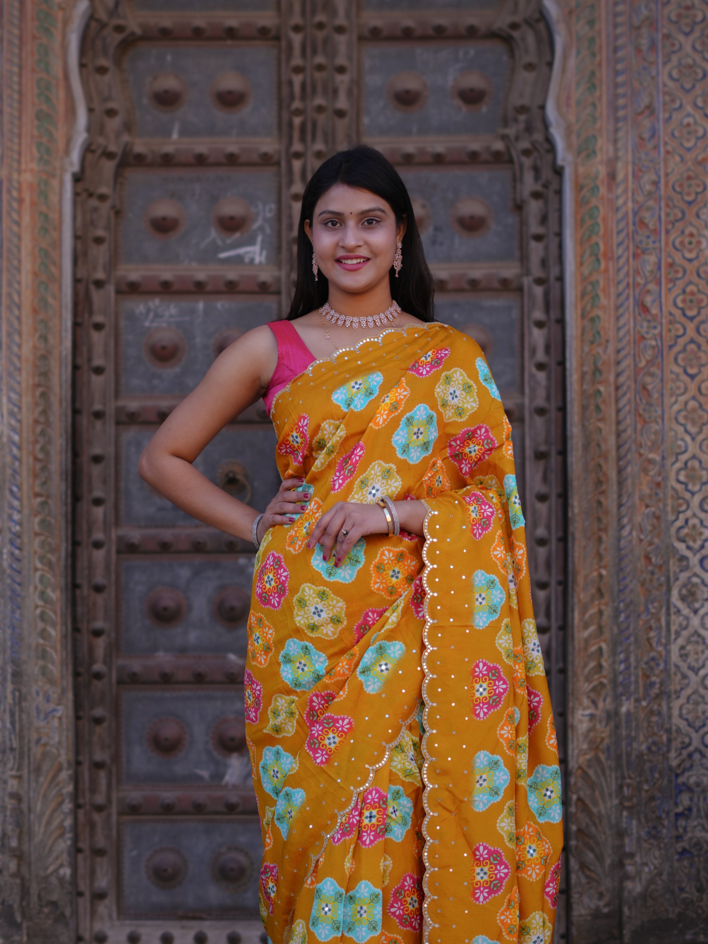 KcPc New Elegant Upada Silk Saree with Mirror Work Perfect for Festive CelebrationsSVD