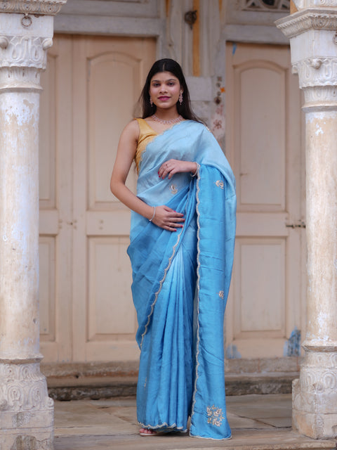 KcPc New Festive Munga Silk Saree Adorned with Cutdana Embellishments AMT