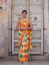 KcPc New Premium Chiffon Saree with Handcrafted Gotapatti Embellishment MHS
