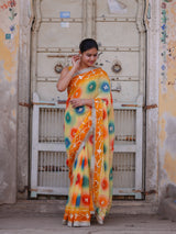 KcPc New Premium Chiffon Saree with Handcrafted Gotapatti Embellishment MHS