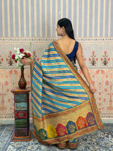 Buy Tussar Silk Saree With Festive Wear Kcpc