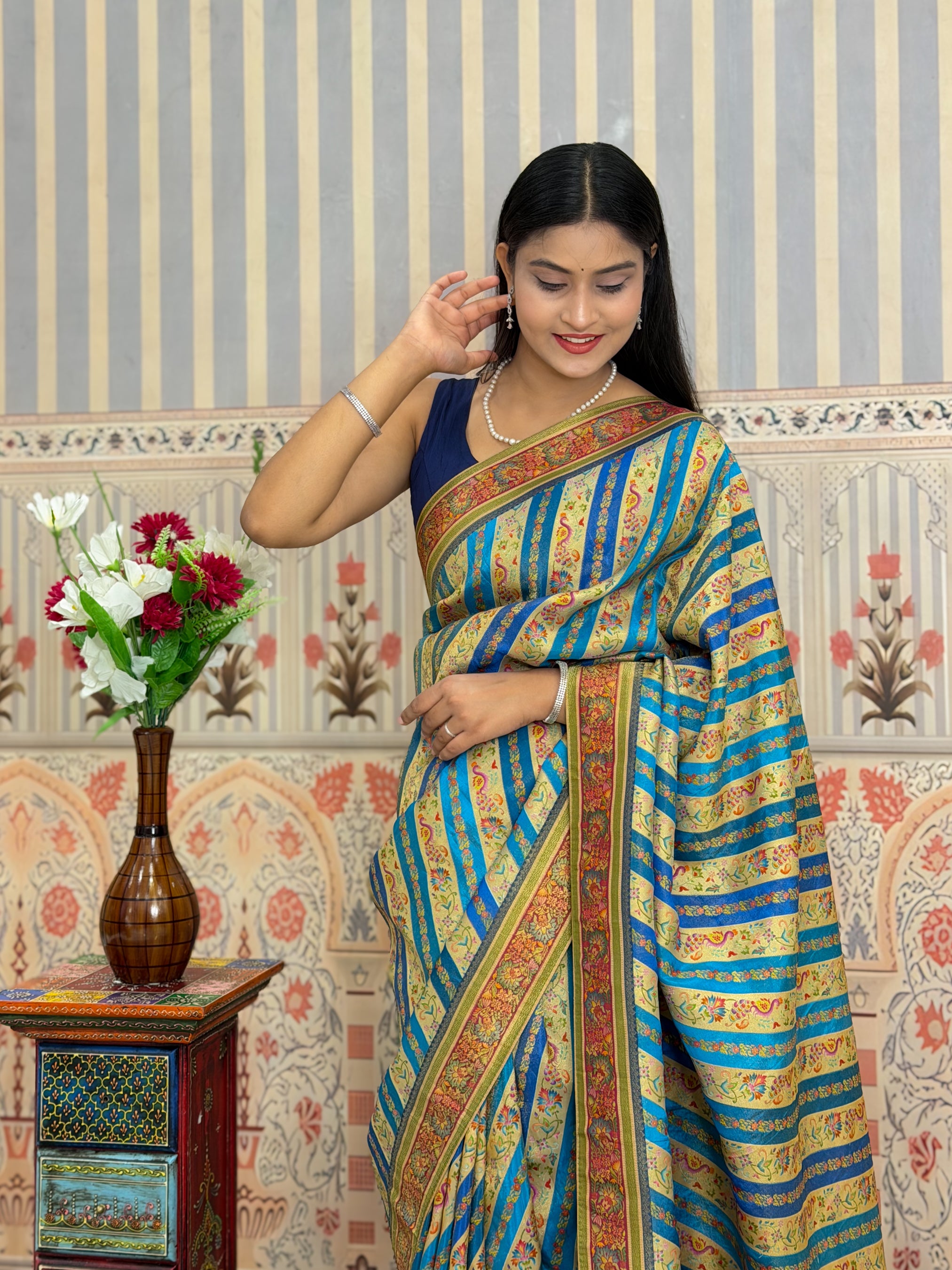 Buy Tussar Silk Saree With Festive Wear Kcpc