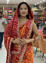KcPc NewBeautiful Gharchola Style Saree with Premium Zardoji Handwork FinishRS