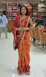 KcPc NewBeautiful Gharchola Style Saree with Premium Zardoji Handwork FinishRS