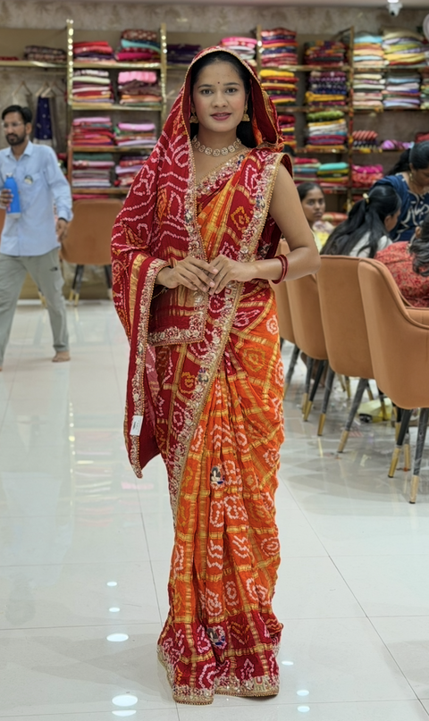 KcPc New  Beautiful Gharchola Style Saree with Premium Zardoji Handwork Finish  RS
