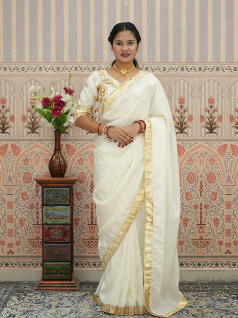 KcPc Traditional Wear Crepe Silk Saree with Gota Patti Work   PDM