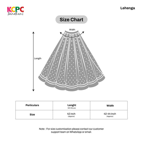 KcPc New Pure Gaji Silk lehenga With Bandhani Heavy Gotapatti Work Dupatta RGC