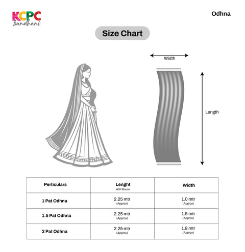 KcPc Marwadi bhaat chunri Pure khaddi Georgette upada junglaw neemzari chunri Chunri(Red)