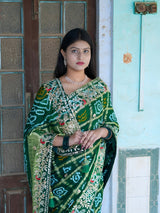 KcPc Pure Beautiful Gaji Silk Bandhani Ghatchola Gotapatti Work SareeBTU