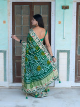 KcPc Pure Beautiful Gaji Silk Bandhani Ghatchola Gotapatti Work SareeBTU