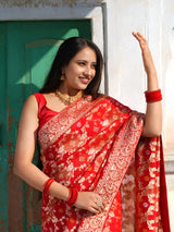 KcPc New Georgatte Banarasi Style With Cutdana Work Saree MOH