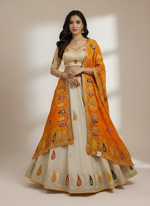 KcPc New Wedding Wear Tissue Silk Designer Lehenga with Gotapatti Work RTK