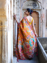 KcPc Traditional Elegance Meenakari Style Katan Silk Saree with Handcrafted Zardosi Work RB