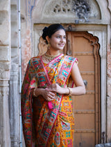 KcPc Traditional Elegance Meenakari Style Katan Silk Saree with Handcrafted Zardosi Work RB