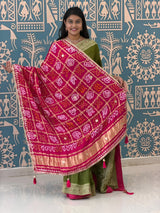 KcPc New Traditional Bandhani Style Gaji Silk Dupatta with Gota Patti WorkAMT