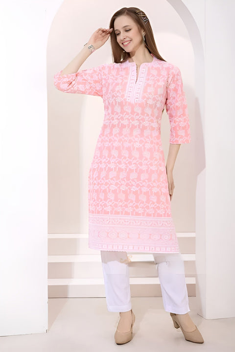 KcPc New Designer Chikankari Embroidered Party Wear Kurti