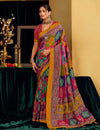 KcPcElegant Pashmina Silk Saree with Beautiful Pashmina Style Foil Print