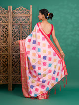 By New Dola Silk Bollywood Style With Zari border Saree