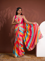 Silk Bollywood Style With Gotapatti Work Saree for festivals season 