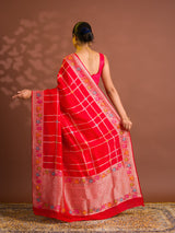 By Bandhani Saree WithZari Weaving