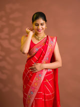 By Bandhani Saree WithZari Weaving