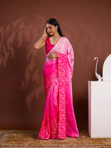 By Bandhani Saree With Gotapatti Work