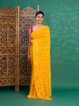 By Bandhani Saree With Casual Wear