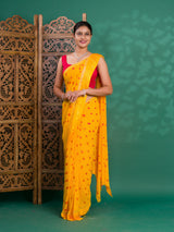 By Bandhani Saree With Casual Wear