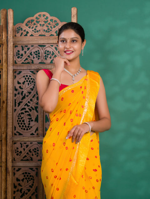 KcPc New Casual Wear Georgette Bandhani Saree CHAND
