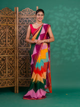 By New Special Zik Zag Chiffon Embroidery Work Saree 