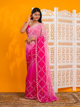 By New BeaytifulChiffon Bollywood Style With Gotapatti Work Saree